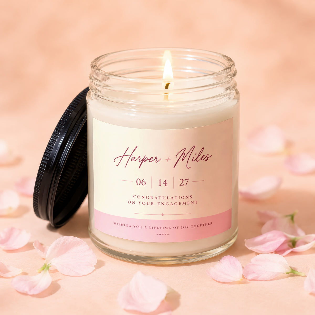 Candle for Harper and Miles, congratulations on your engagement, 06 14 27.