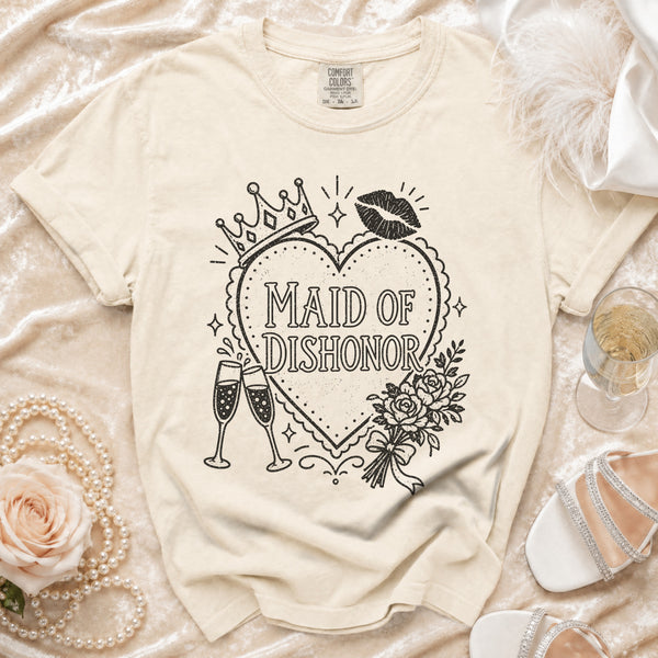 Maid of Dishonor T-Shirt in Ivory