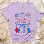 Red, White & I Do bachelorette t-shirt with Texas and patriotic graphics.