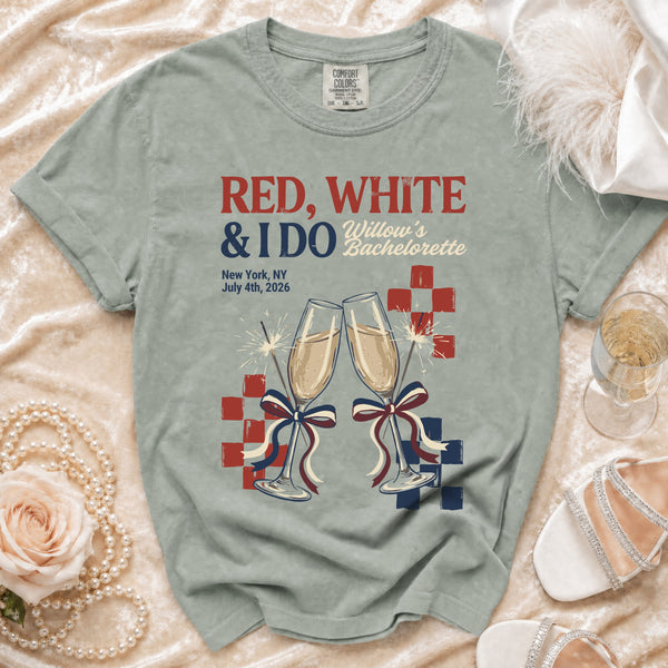 Red, White & I Do Bachelorette T-Shirt in Bay