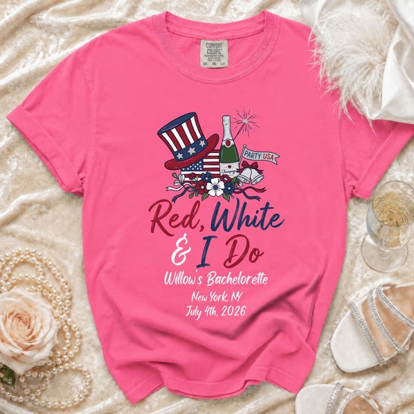Red, White & I Do Celebration T-Shirt in Crunchberry