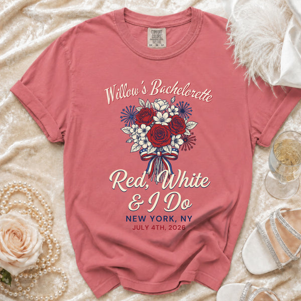 Red, White & I Do Bachelorette T-Shirt in Watermelon