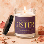 Candle with "Soon You'll Be My Sister" text and bridesmaid proposal.