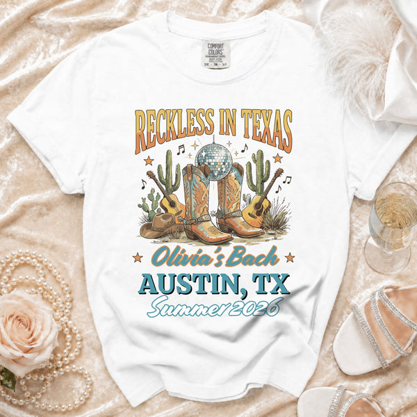 Reckless Texas Disco Cowgirl T-shirt in White