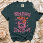 This bride needs a negroni graphic t-shirt with a drink and text.