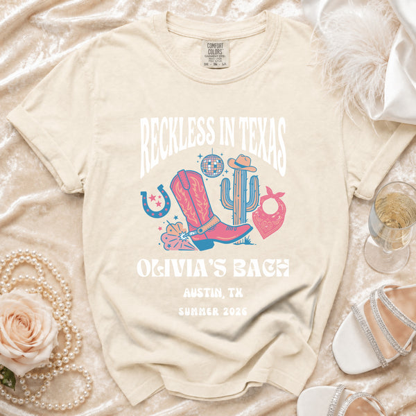 Reckless Texas Disco Cowgirl T-Shirt in Ivory