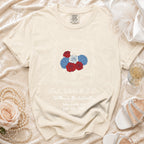 Cream t-shirt with "Red, White & I Do" bachelorette design.