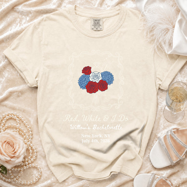 Red, White & I Do Celebration T-shirt in Ivory