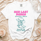 White t-shirt for "Jennifer's Bach" "Her Last Rodeo" in Nashville 2026.