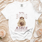 White t-shirt with "bride before BOOS BABES" and ghost graphic.