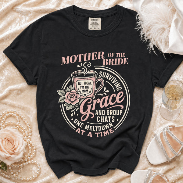 Grace, Mom of Bride T-shirt in Black