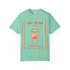 Mint green t-shirt with "Last Splash" text and shaker graphic.