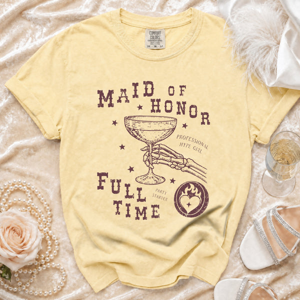 Maid Of Honor Hype Girl T-shirt in Butter
