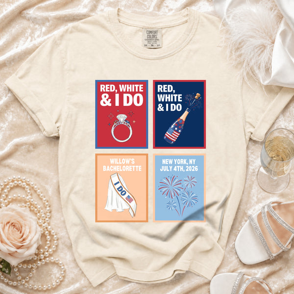 Red, White & I Do Celebration T-shirt in Ivory