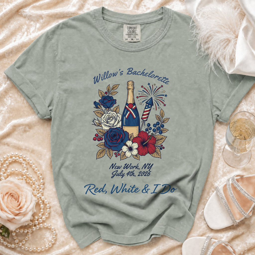 Willow's Bachelorette Red, White & I Do custom t-shirt.