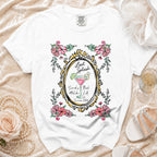 White t-shirt with "Last Splash Sarah's Bach Malibu CA Summer 2026" text and floral frame.