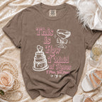 Brown t-shirt with pink text and graphics: "This is How I Maid of Honor I Plan, You Panic".