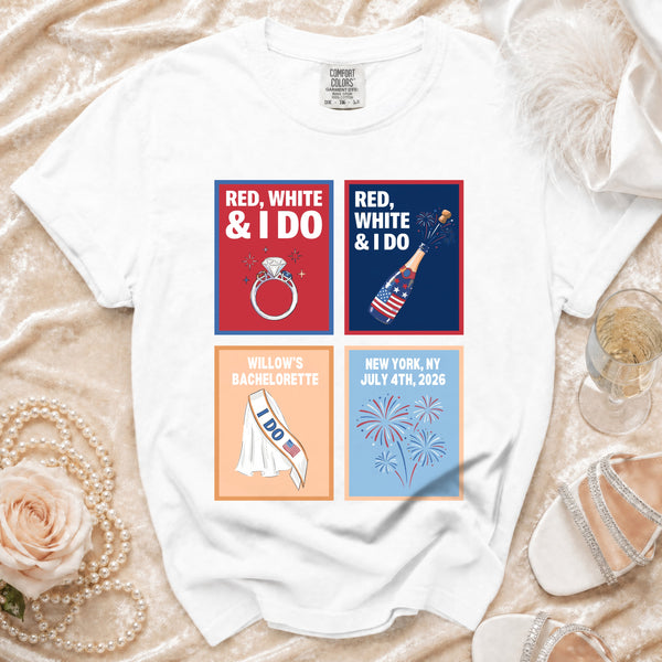 Red, White & I Do Celebration T-shirt in White