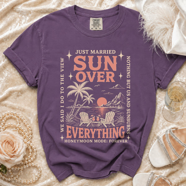 Just Married T-shirt in Grape