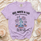 Red, White & I Do Willow's Bachelorette t-shirt, New York, July 4th, 2026.