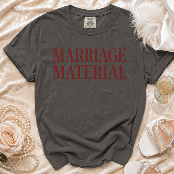 Marriage Material" Statement T-Shirt in Pepper