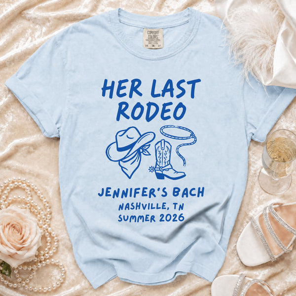 Her Last Rodeo Nashville Bach T-Shirt in Chambray
