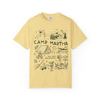 T-shirt with "Camp Martha July 2026 Breckenridge" and camping illustrations.
