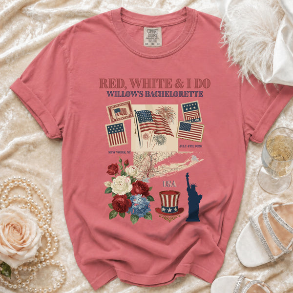Red, White & I Do Celebration T-shirt in Watermelon
