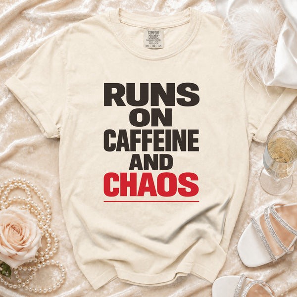 Caffeine & Chaos T-shirt in Ivory