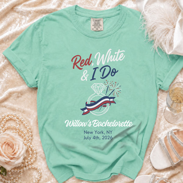 Red, White & I Do" Celebration T-Shirt in Island Reef