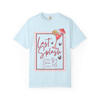 T-shirt graphic: "Last Splash" cocktail with "Sarah's Bach Malibu, CA Summer 2026".