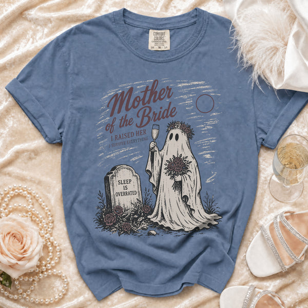 Mother of Bride Ghost T-Shirt in Blue Jean