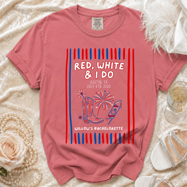 Red, White & I Do Celebration T-Shirt in Watermelon