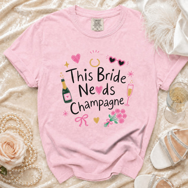Bride Champagne T-Shirt in Blossom