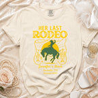 Cream t-shirt for "Her Last Rodeo" bachelorette party in Nashville, TN.