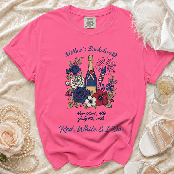Red, White & I Do Bachelorette T-shirt in Crunchberry