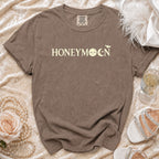 Brown t-shirt with "HONEYMOON" text and moon graphic.