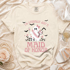 Cream t-shirt with ghost maid of honor graphic and "Maid of Honor" text.