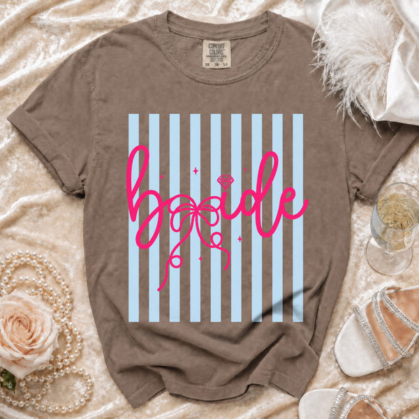 The Hot Pink Bride Script T-Shirt in Espresso
