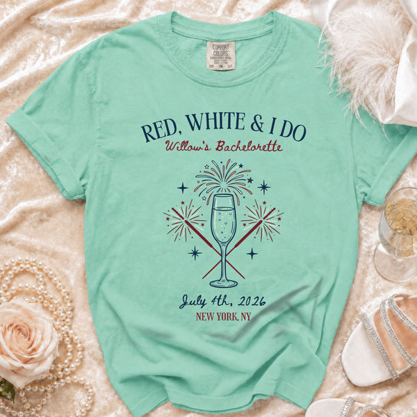 Red White & I Do Bachelorette T-shirt in Island Reef