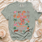 T-shirt with "Last Splash" and tropical graphics, for Malibu CA Summer 2026.