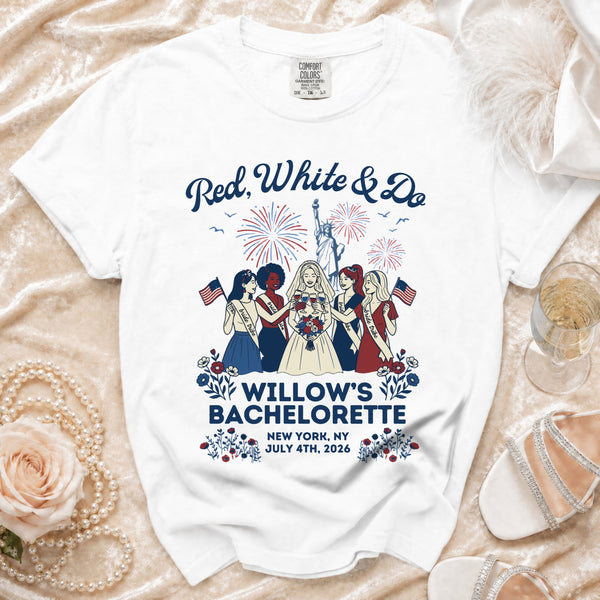 Red, White & Do Bachelorette T-Shirt in White