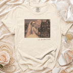 Skeleton bride with haunted house graphic, text "Til Death Do Us PARTY".