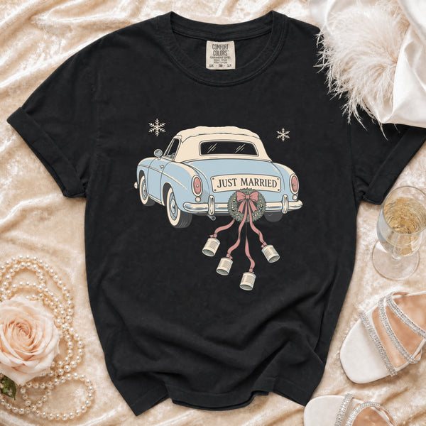 Just Married T-Shirt in Black