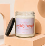 Candle labeled Joyfully Engaged, one proposal was never going to be enough, VOWED.