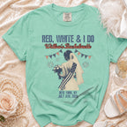 Red, White & I Do Willow's Bachelorette shirt with patriotic details.