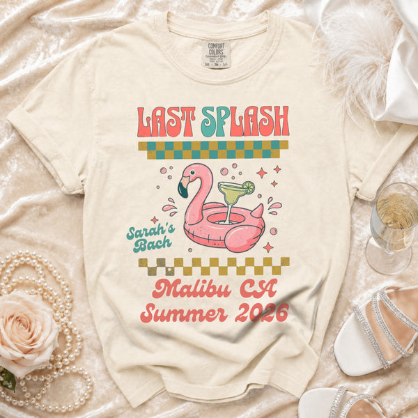 Last Splash Retro Flamingo T-Shirt in Ivory