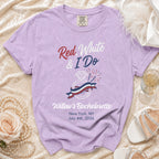 Red, White & I Do Willow's Bachelorette shirt with ring and fireworks.
