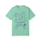 T-shirt with "Last Splash" and duck illustrations for a bachelorette party in Malibu.