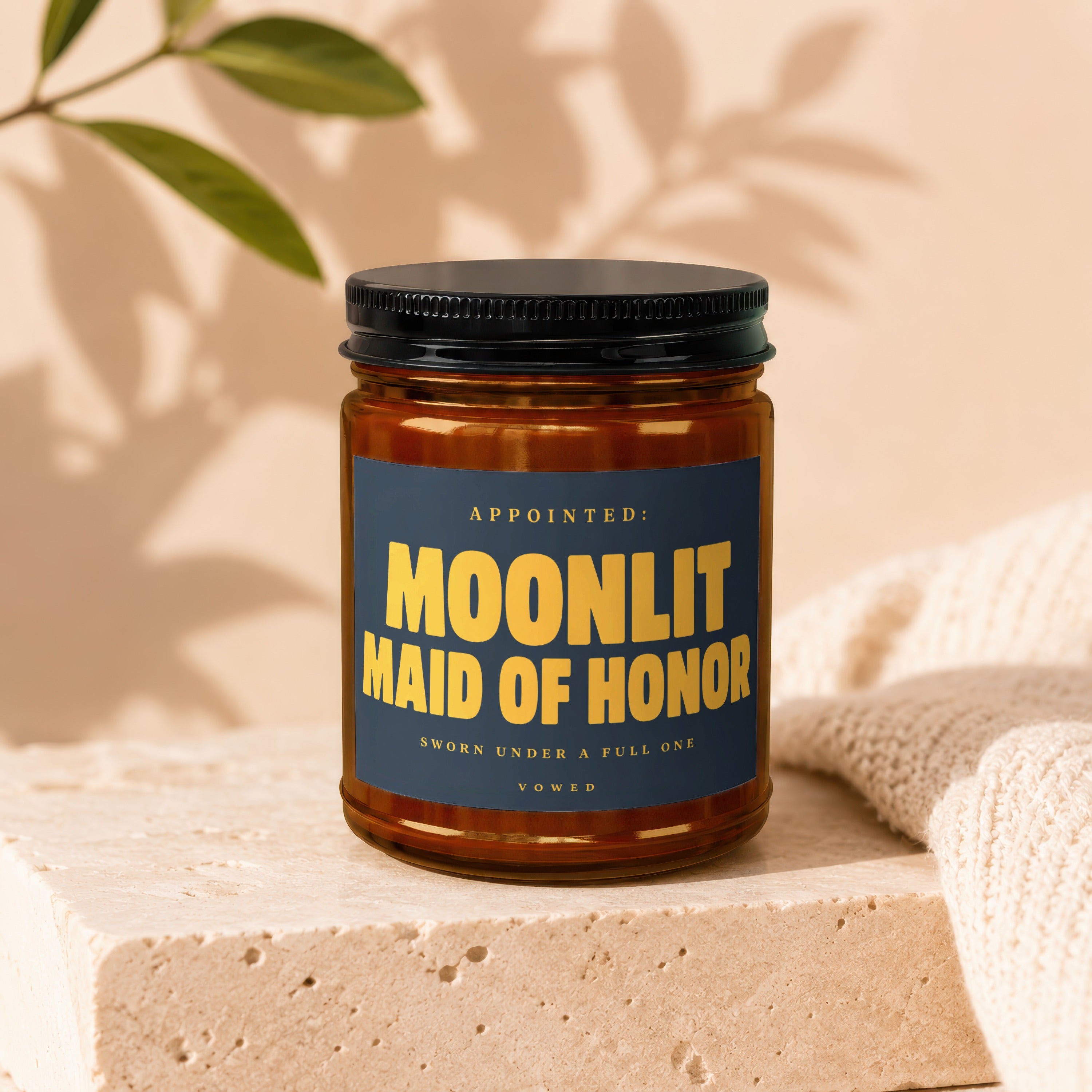 Candle labeled "Appointed: Moonlit Maid of Honor" with "vowed" below.